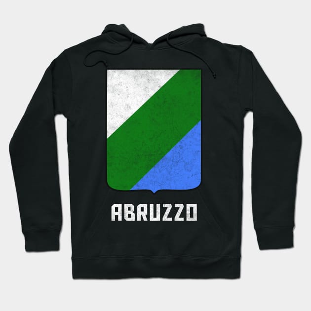 Abruzzo Italia Flag / Vintage Look Faded Design Hoodie by DankFutura